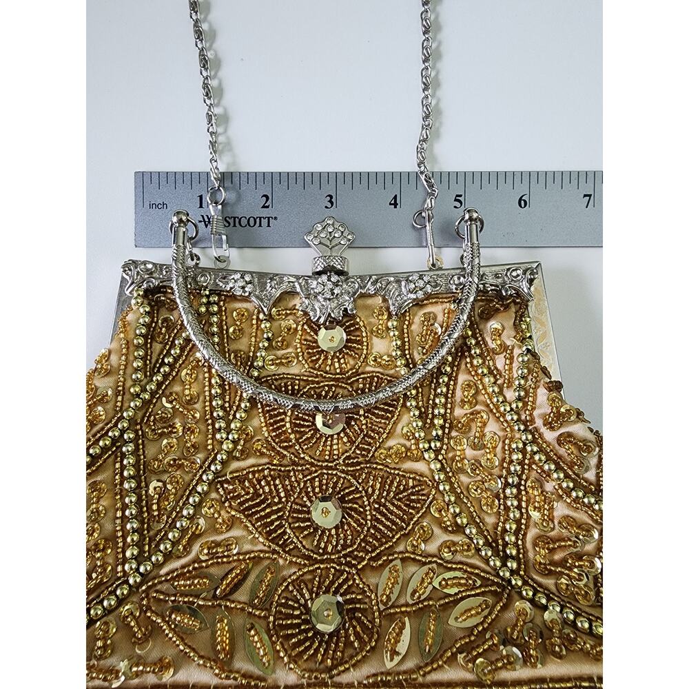 Vintage Gold/Silver Beaded Clutch - Picture 7 of 8